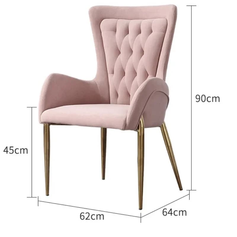 Light luxury armrest dining chair, rhombus single backrest for leisure