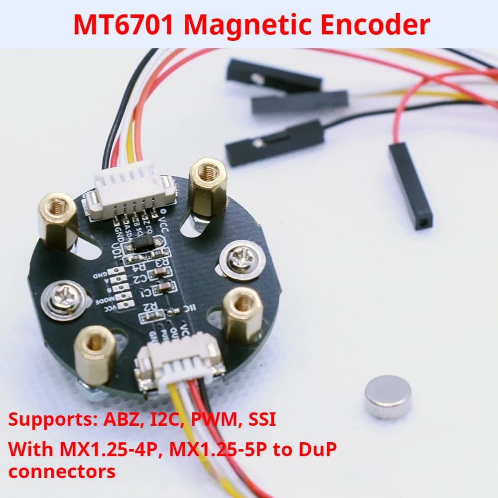 MT6701 Magnetic Encoder Board 14‑Bit High Precision 0‑360° Absolute Angle Speed Sensor ABZ UVW SSI I2C Output for FOC BLDC Motor