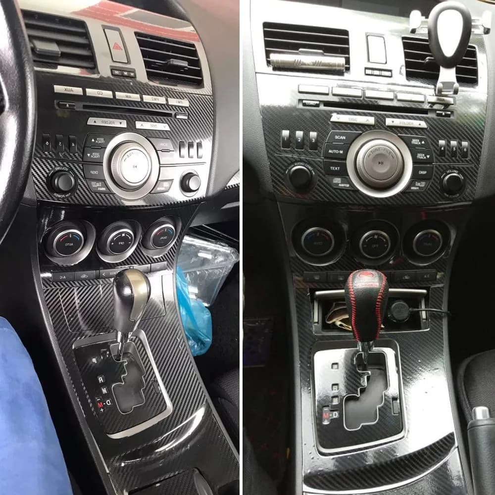 Carbon Fiber Interior car Sticker For Mazda 3 BL 2009-2013 Central Console Gear Shift Panel Door Handle Cover Trim