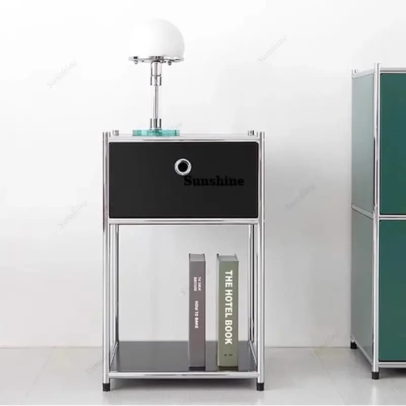 TDMedieval stainless steel bedside table household bedroom rack