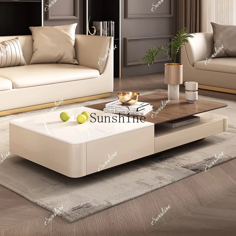 Coffee table rock slab wood grain table living room small apartment 1.3 meters long table home modern minimalist  FT