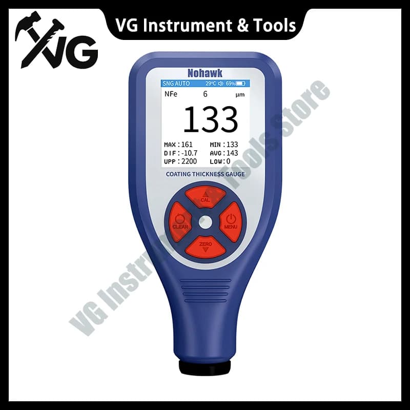 Nohawk New Mini Digital Automotive Coating Thickness Gauge Measures Fe/NFe Car Coating Thickness Suitable For Used Car Appraisal