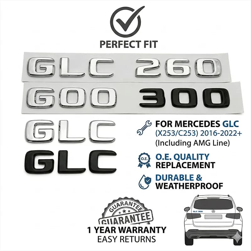 3D ABS GLC200 GLC260 GLC300 Rear Trunk Letters Emblem Badge Logo Sticker For Mercedes Benz GLC Class Car Styling Accessories