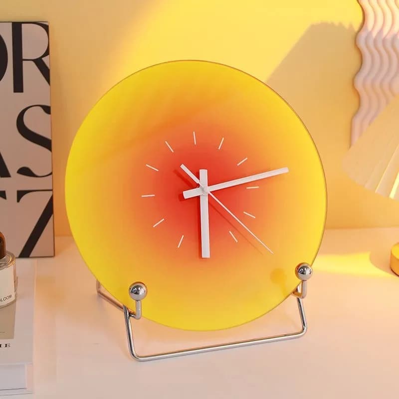 Silent Table Clock for Kids Creative Sunset Design for Home Decoration Perfect for Living Room & Bedroom