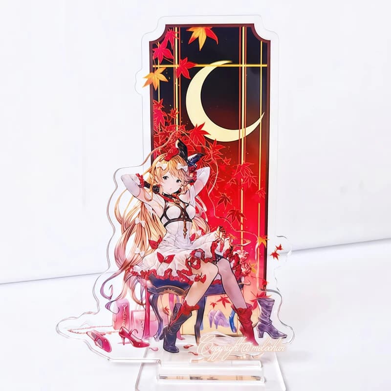 Chinese Moon Floral Vol.2 Acrylic Display Stand, Anime Photocard Decor for Scene Showcase, for Kpop Merch Shooting Layout Prop