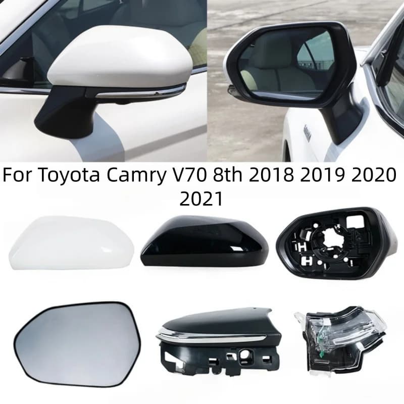 Car Side Mirror Lens Glass Rearview Mirror Frame Lower Base Cover Lid For Toyota Camry V70 8th 2018 2019 2020 2021