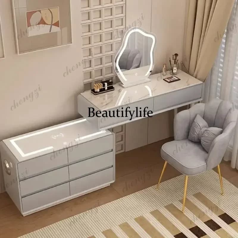 Hidden Wooden Makeup Vanity Desk Huge Storage Mirror Europa Makeup Vanity Desk White Vintage Kaptafel Master Bedroom Furniture