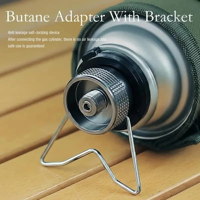 Portable Gas Stove Adapter Aluminum Alloy Butane Gas Cooker Connector Lightweight Compact Fitting Outdoor Camping Cooking