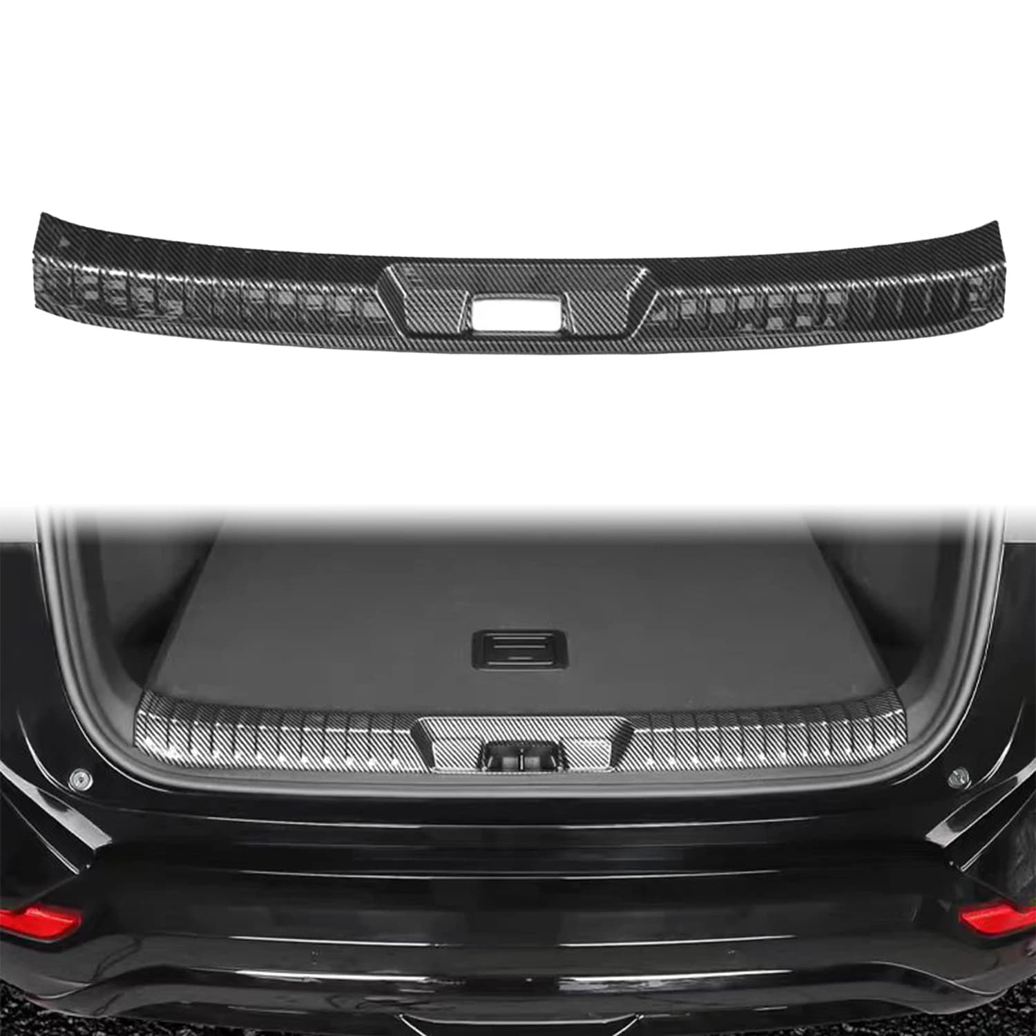 For BYD Song Plus DM-i EV / Seal U/ Sealion 6 2023-2025 Carbon Black Rear Trunk Inner Bumper Protector Guard Sill Plate Cover