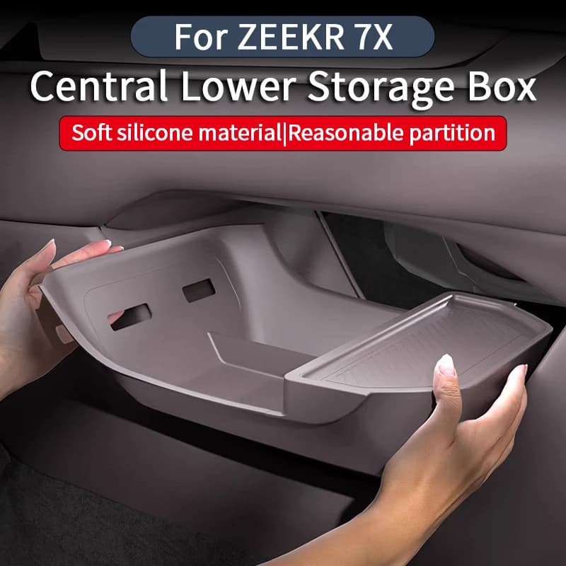 For ZEEKR 7X Central Control Lower Level Organizer Storage Box Armrest Box Below Silicone Tray Car Accessory