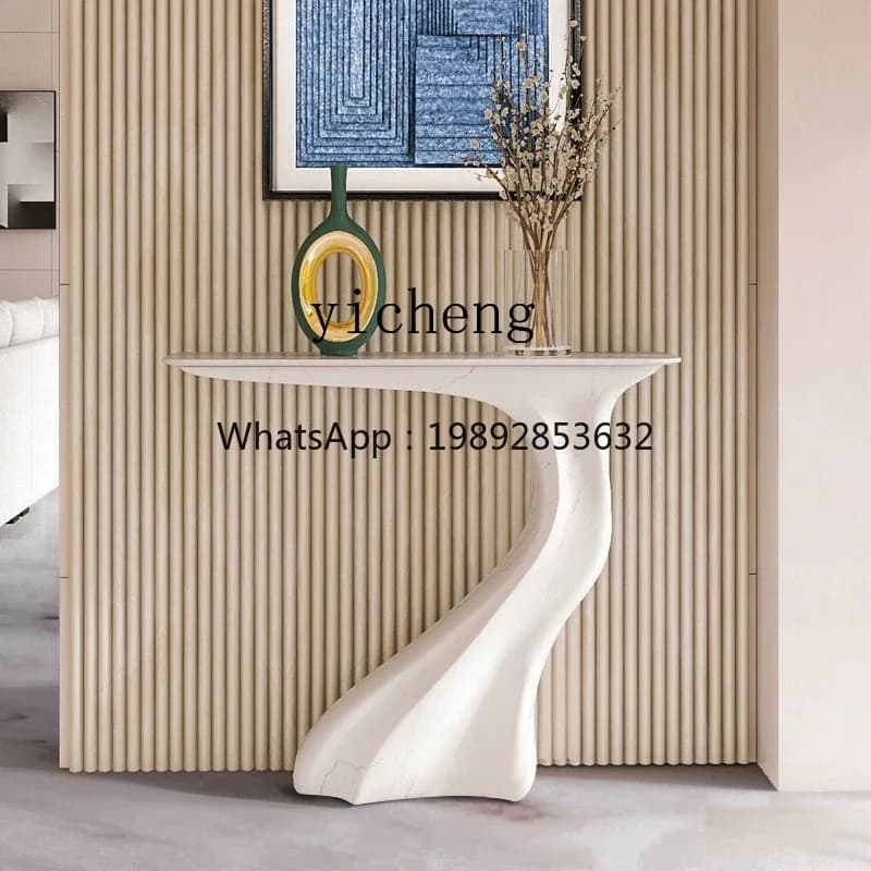 D1light luxury minimalist entrance cabinet high-end Italian corridor against the wall entrance table narrow entrance platform