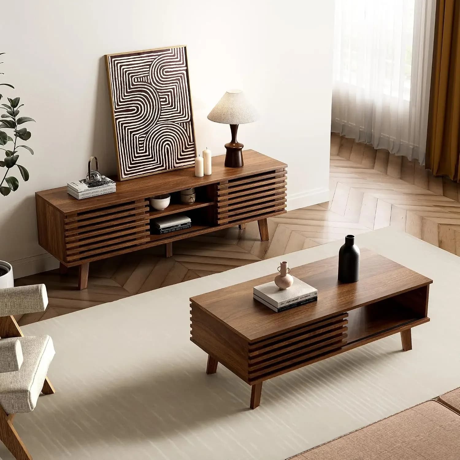 Spacious Rectangular Luxury Low Coffee Table Functional Smooth Polished Modern Coffee Table Table Basse Living Room Furniture