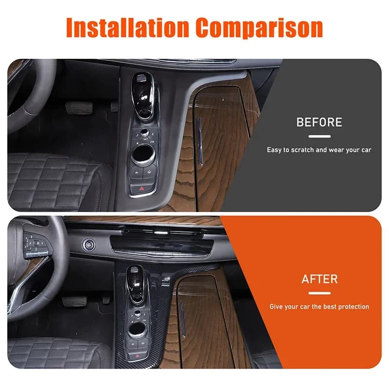 For Cadillac Escalade 2021-2023 ABS carbon fiber car central control gear panel decoration sticker car interior accessories 1Pcs