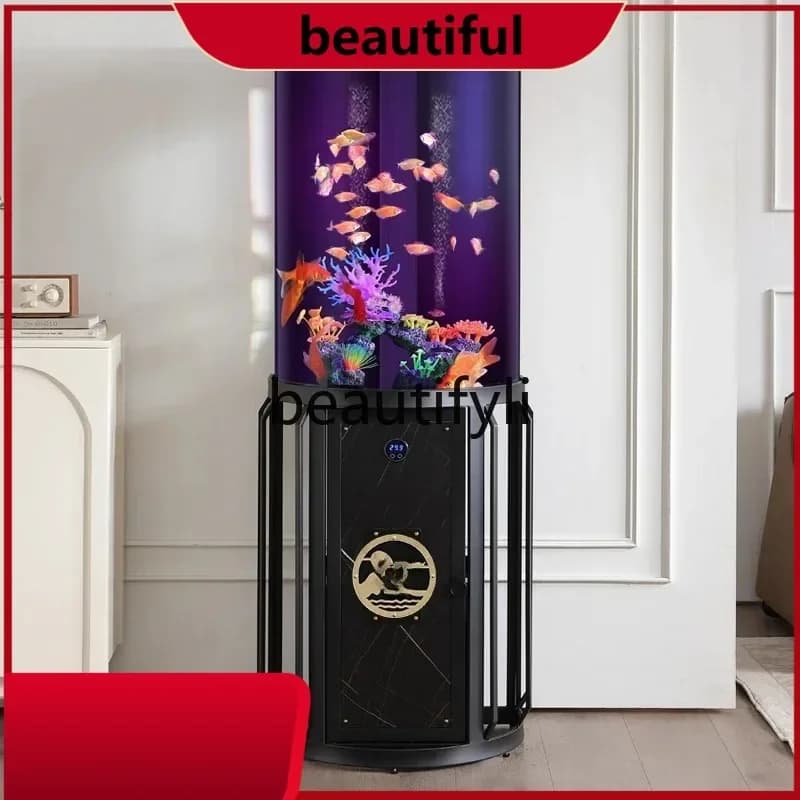 Living room small ecological water-free lazy acrylic fish tank aquarium light luxury  H