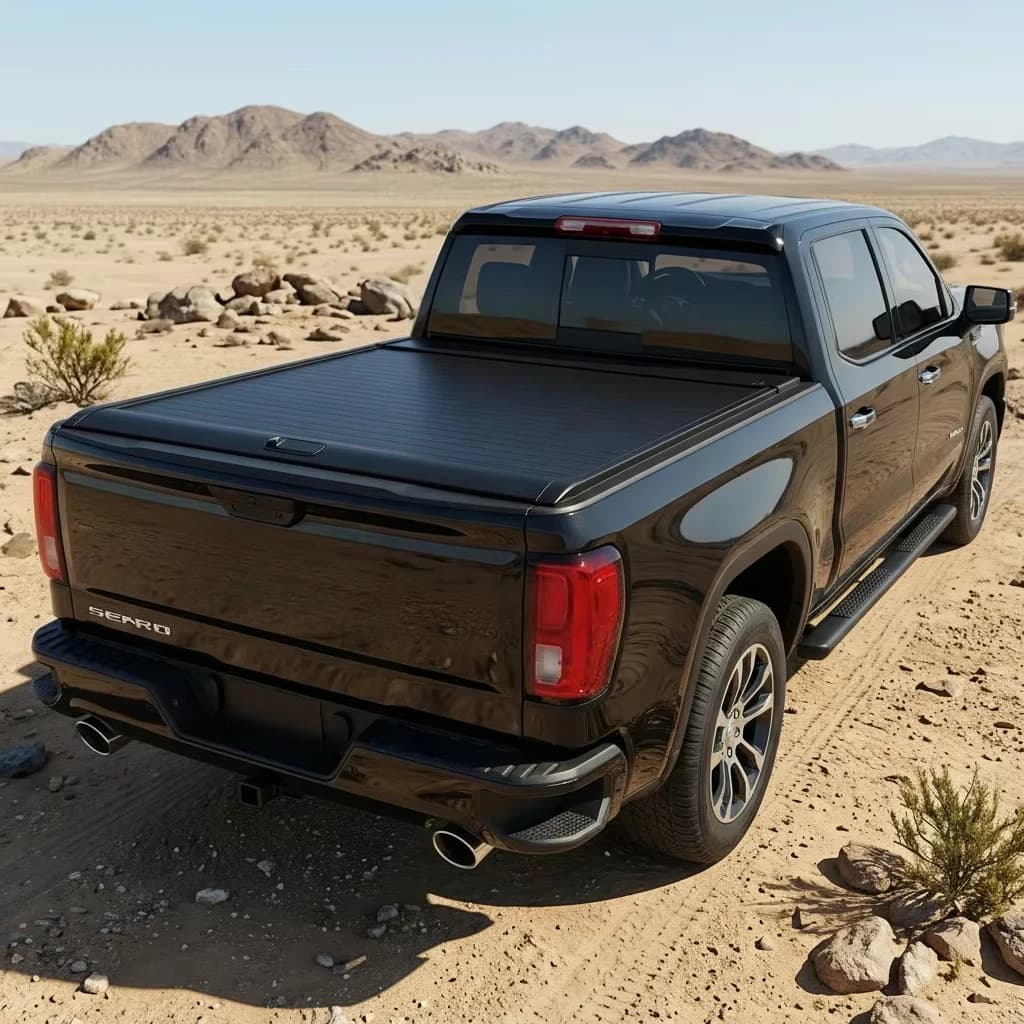 High Quality Manual Roller Locking Tailbox Installation Retractable Tonneau Cover Pickup Truck Bed Cover For GMC Sierra 2015