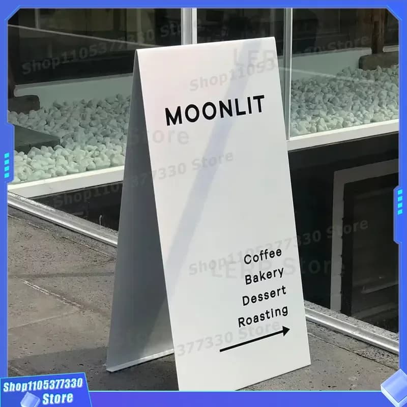 Customizable Stainless Steel A Frame Warning Sign for No Parking Reserved Space Outdoor Standing Display Board Durable Metal