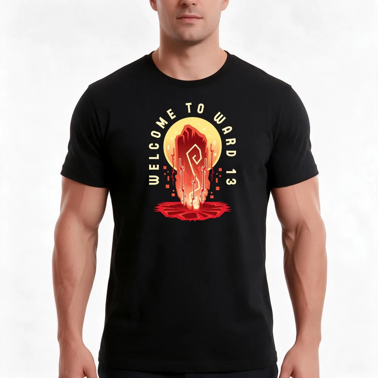 Welcome To Ward 13 Crest T-Shirt, Summer Casual Cotton Tee, Oversized Streetwear Tops, Vintage Graphic Print, Unisex Men Women