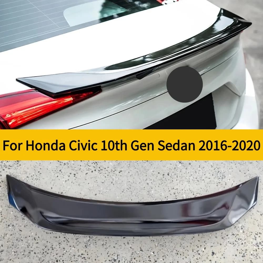 For  Honda Civic 10th 2016-2020 Gen Sedan Racing Style Rear Wing Spoiler Trunk Lip Tail Trim Styling Tuning Accessory