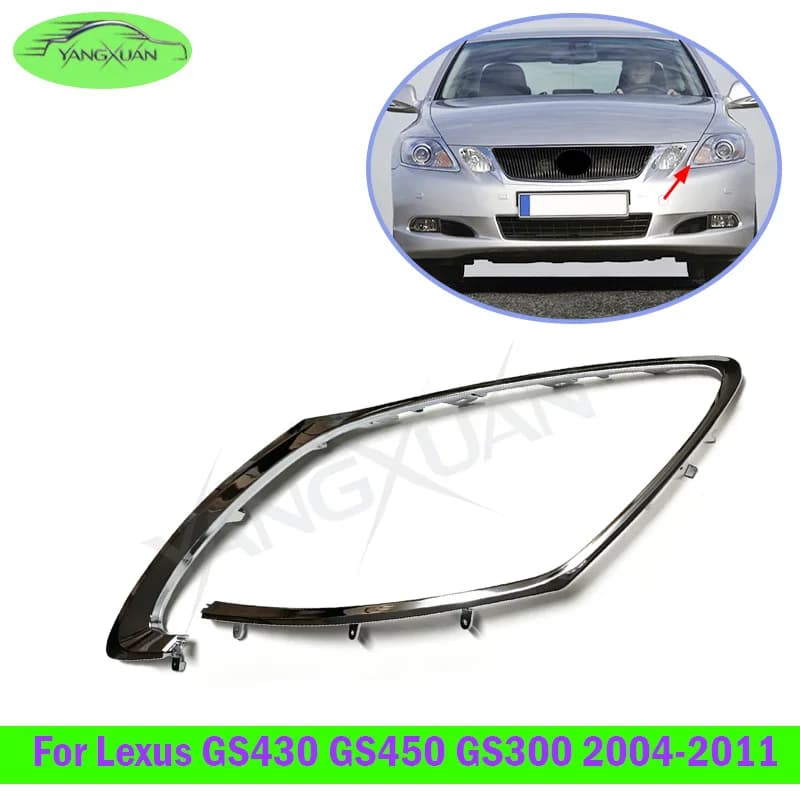 Front Bumper Headlight Trim Strip Chrome For Lexus GS430 GS450 GS300 2004-2011 Front Bumper Decorative Strips
