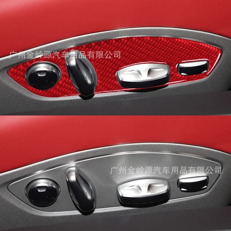 Suitable for 16-22 Porsche 718 car interior modification carbon fiber seat button adjustment decorative stickers
