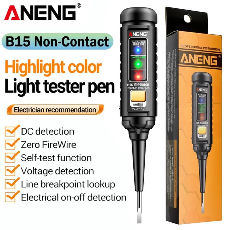 ANENG B15 Induction Teste Pen Highlight Color Light Professional AC Voltage Detection Electrician Screwdriver Testing Tools