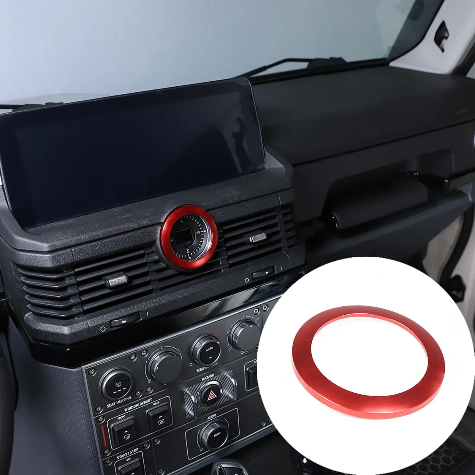 Car Center Dashboard Compass Decorate Ring Trim For INEOS Grenadier 2020-2024 Aluminum Alloy Interior Styling Cover Accessories