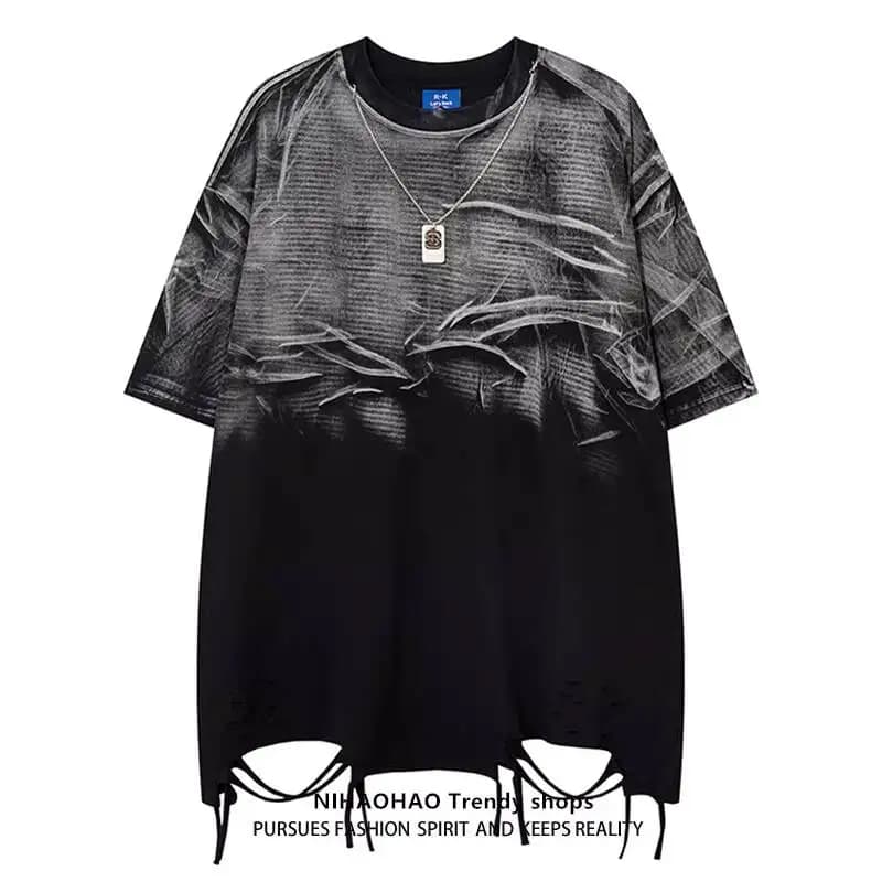 Unisex Loose Short Sleeve T-shirt 2026 Summer New Men's Original Dark Color Block Crew Neck T Shirt Half Sleeve Casual Tee