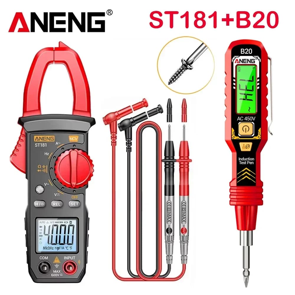 ANENG Clamp Meter Multimeter ST181+b20 Voltage Tester pen AC Current DC Ammeter Hz Capacitance Resistance Ohm 4000 Counts tools
