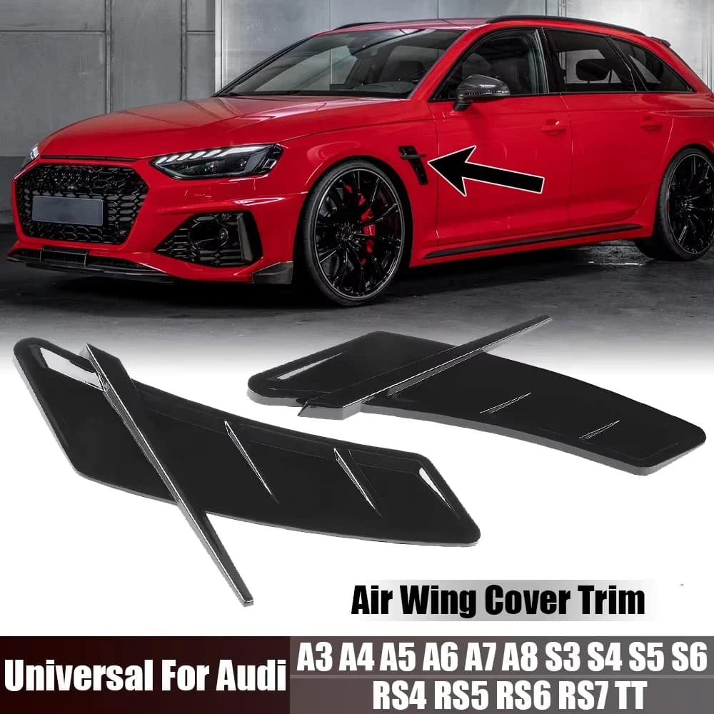 For Audi A3 8V 8P A4 B8 B9 A5 A6 C6 C7 A7 S3 S4 S5 S6 RS3 RS4 RS5 RS6 TT Car Side Fender Air Vents Intake Decoration Trim