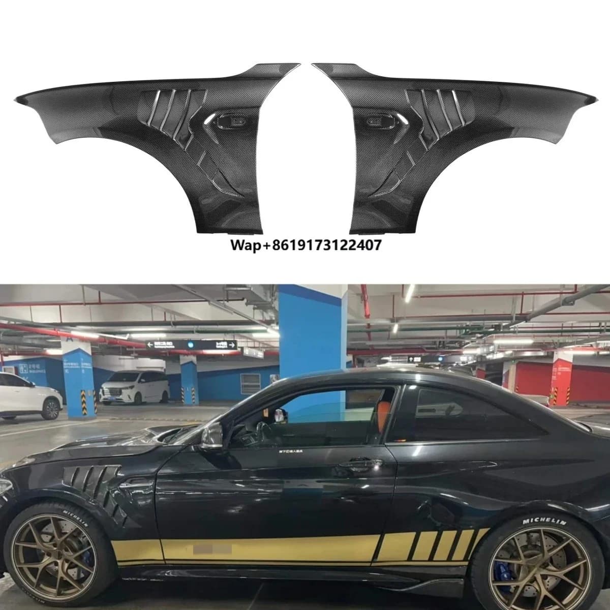 100% Dry Carbon Fiber Front Bumper Front Fender Trims Auto Part for M2 M2C F87 2015-2019 High Quality Fender Trims