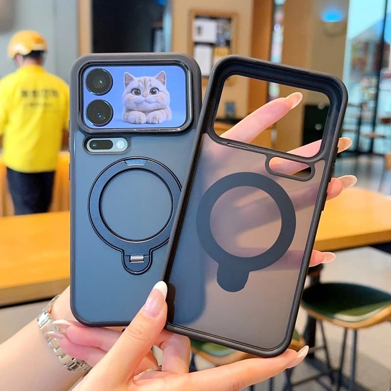 Matte Phone Case For XiaoMi Mi 17 Pro Max PC Hard Shell Protective MagSafe Magnetic Wireless Charge With Holder Back Cover
