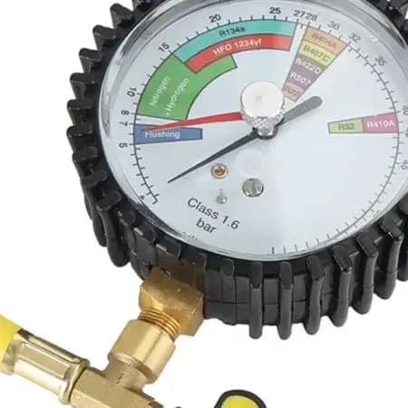 Functional Pressure Testing Solution for and R22 Based Systems with 1/4 for sae Connections and 3.15 Inch Face