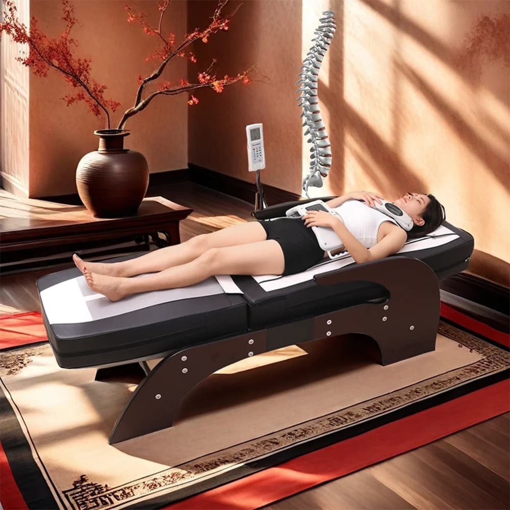 PopRelax Whole Body Multifunctional Warm Physiotherapy 3D Home Cervical Lumbar Spine Health Electric Thermal Jade Massage Bed N5
