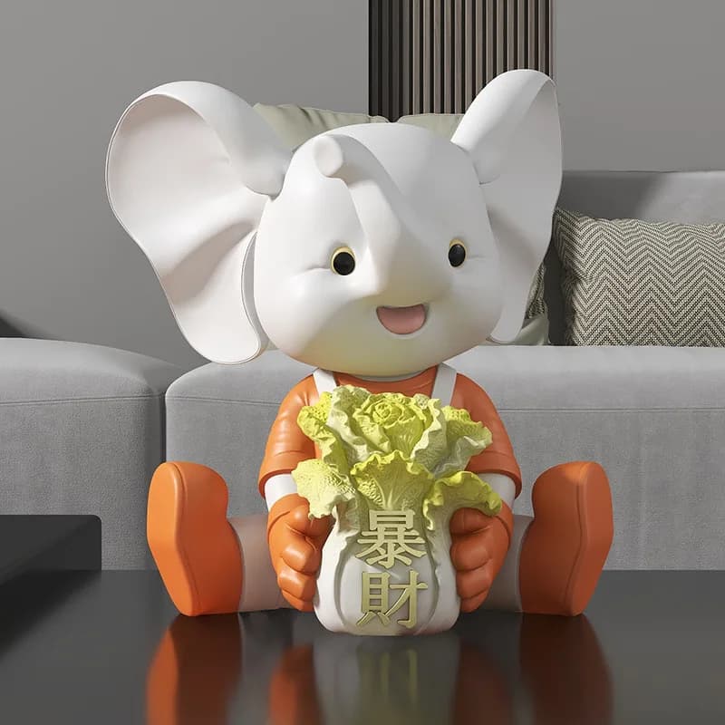 Creative Elephant Cabbage Desktop Decoration TV Cabinet Wine Cabinet Entrance Tea Table Home Decoration Home Accessories