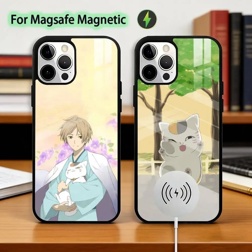 Sensei Natsume yuujinchou N-Nyanko Phone Case For iPhone17,16,15,14,13,12,11 Plus,Pro Magnetic with Magsafe Wireless Charging