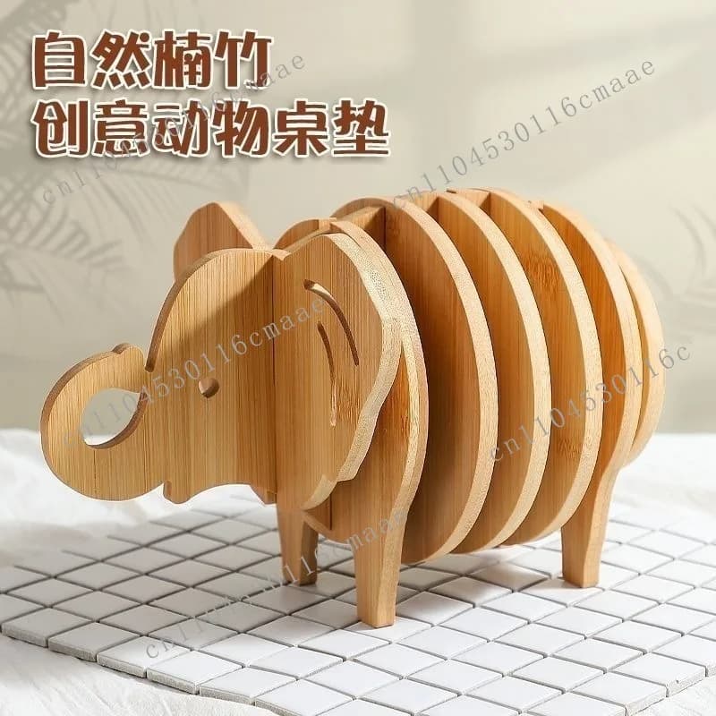 Creative coaster heat insulation mat, wooden dining table mat, anti-scald placemat, household plate mat, bowl mat