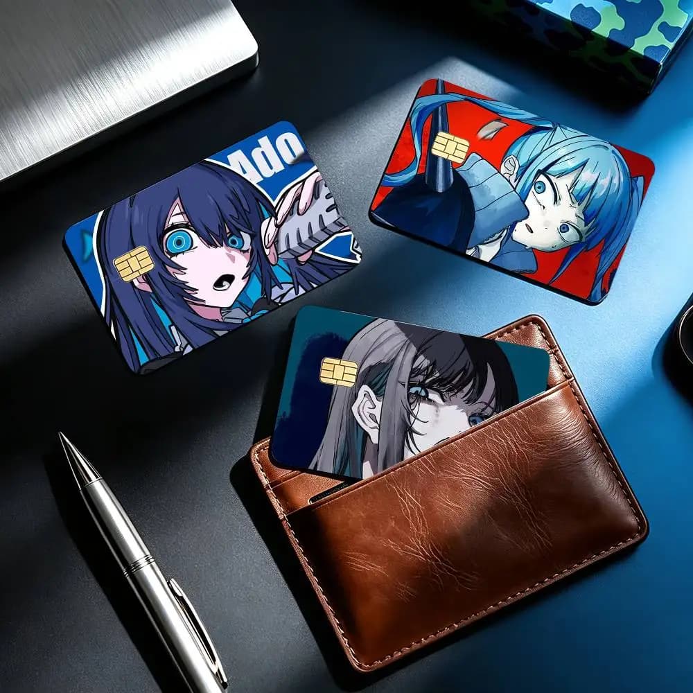Pop Aesthetic A-ADO 4pcs 1Set Card Stickers Small Waterproof Chip 4PCS Card Sticker Anti-Scratch