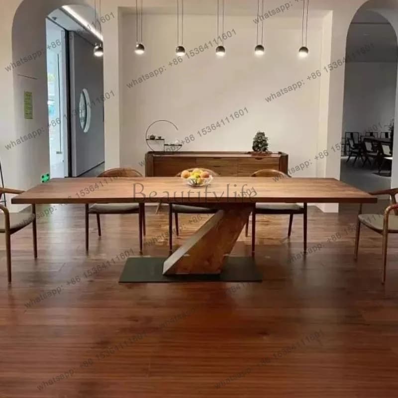 LJY Party Unique Wood Dining Table Modern Designer Office Workstations Dinner Table Luxury Space Saving Mesa De Jantar Furniture