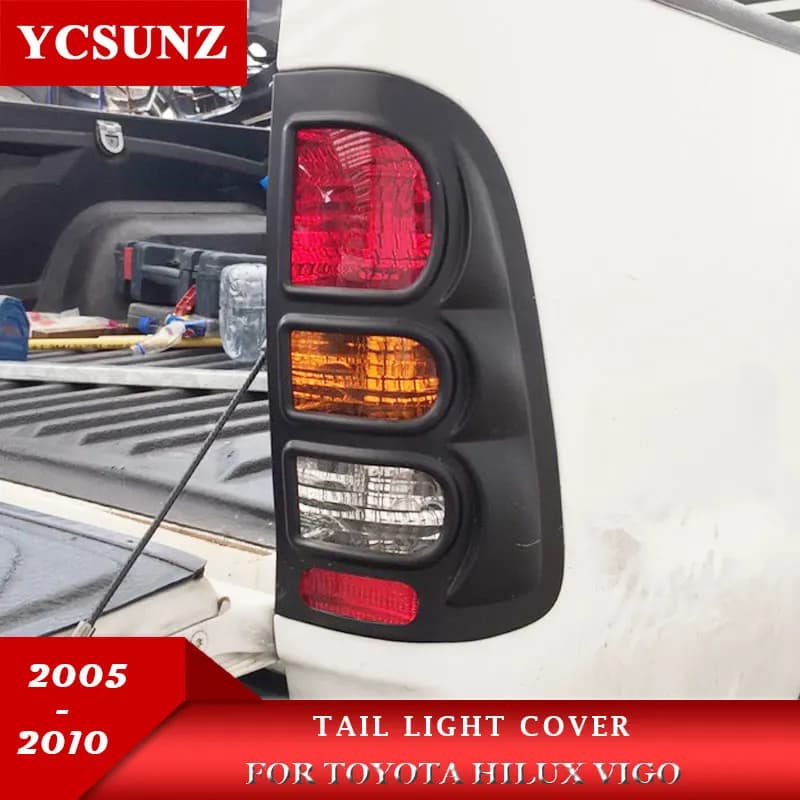 ABS Black Rear Lights Cover For Toyota Hilux Vigo 2005 2006 2007 2008 2009 2010 Accessories Car Tail Lamp Hood YCSUNZ