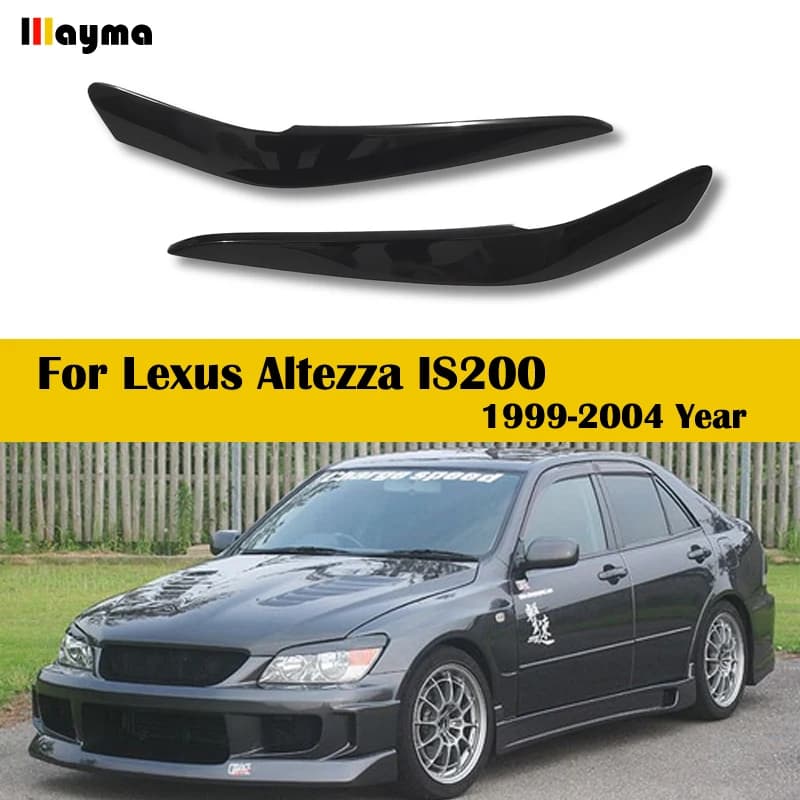 Carbon Fiber Headlight Covers Eyelid For Lexus IS200 1999- 2004 Fiber Glass Primer Front Lamp Eyebrow Sticker For Toyota Altezza