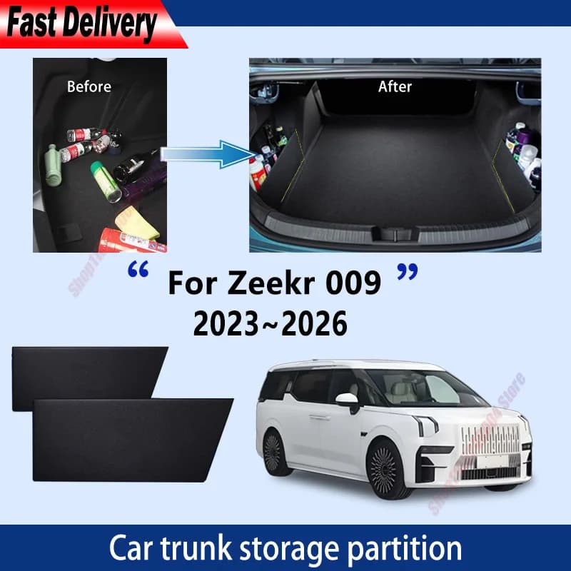 For Zeekr 009 2023~2026 Thickening Trunk Storage Partition Multifunction Storage Auto Interior Parts Organizer