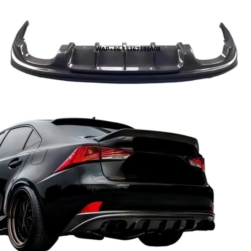 New Black Rear Bumper Diffuser Exhaust Lip Replacement, TOMS Sport Style  IS200T IS250 IS300 IS350 2013-2015