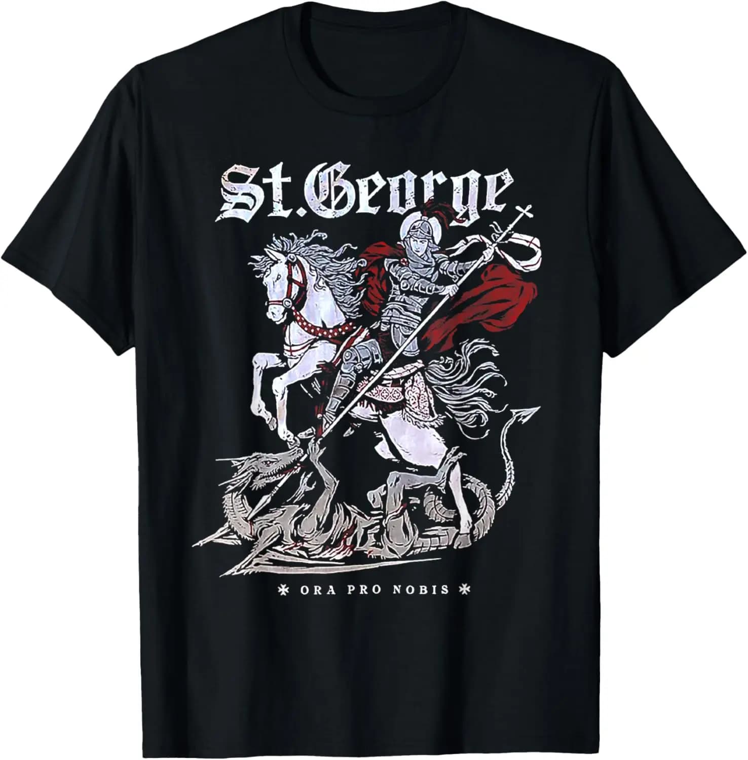 St. George and The Dragon T-Shirt 100% Cotton O-Neck Short Sleeve Summer Casual Mens T-shirt Streetwear