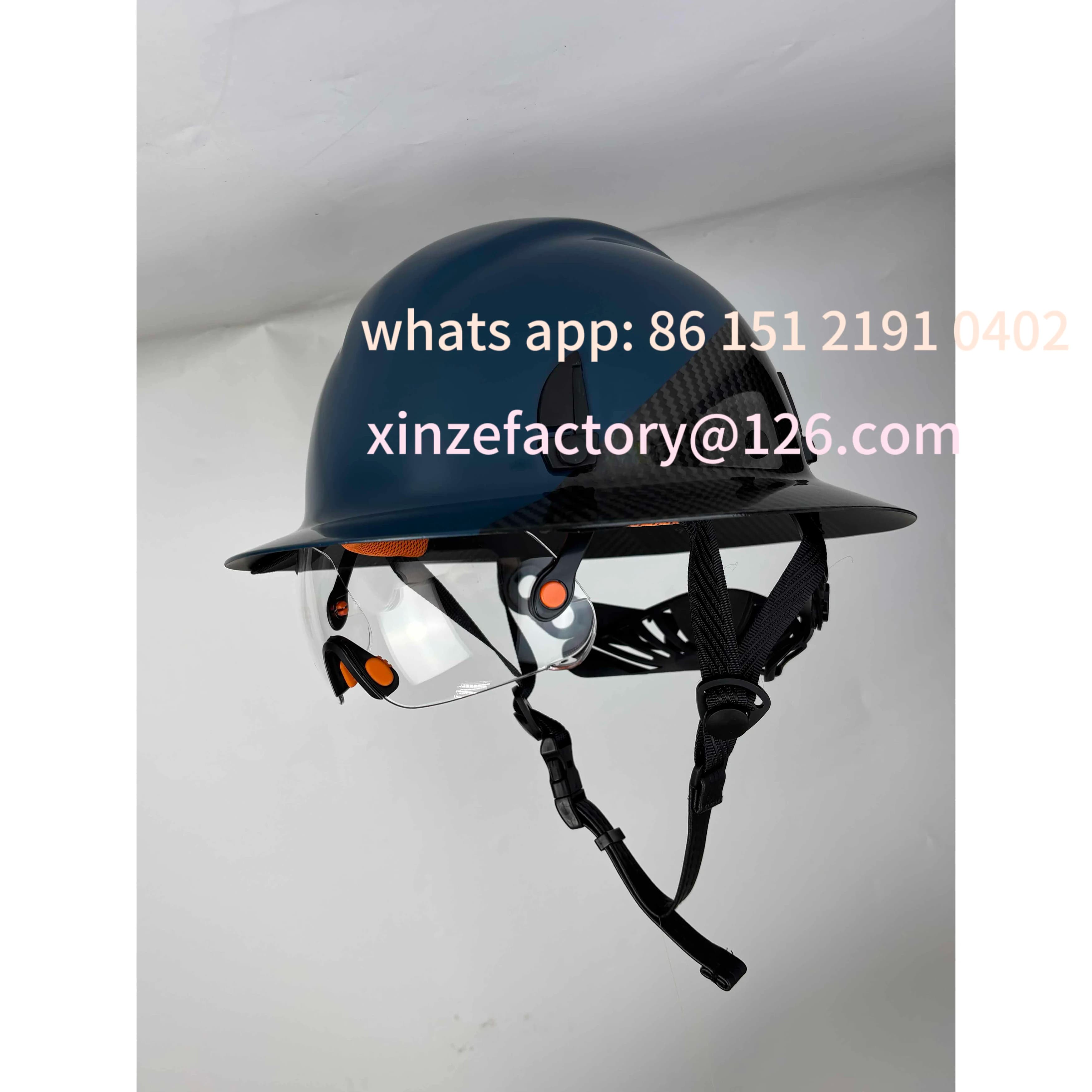 Customizable Customized Carbon Fiber Full Brim Work Safety Helmet Lightweight Multi Purpose Safety Hat Construction Industrial S