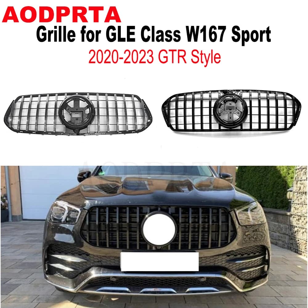 2020-2023 GLE W167 Grille ABS Material Front Bumper Mesh Hood Grill Grid For Mercedes Benz GLE W167 Sport Edition