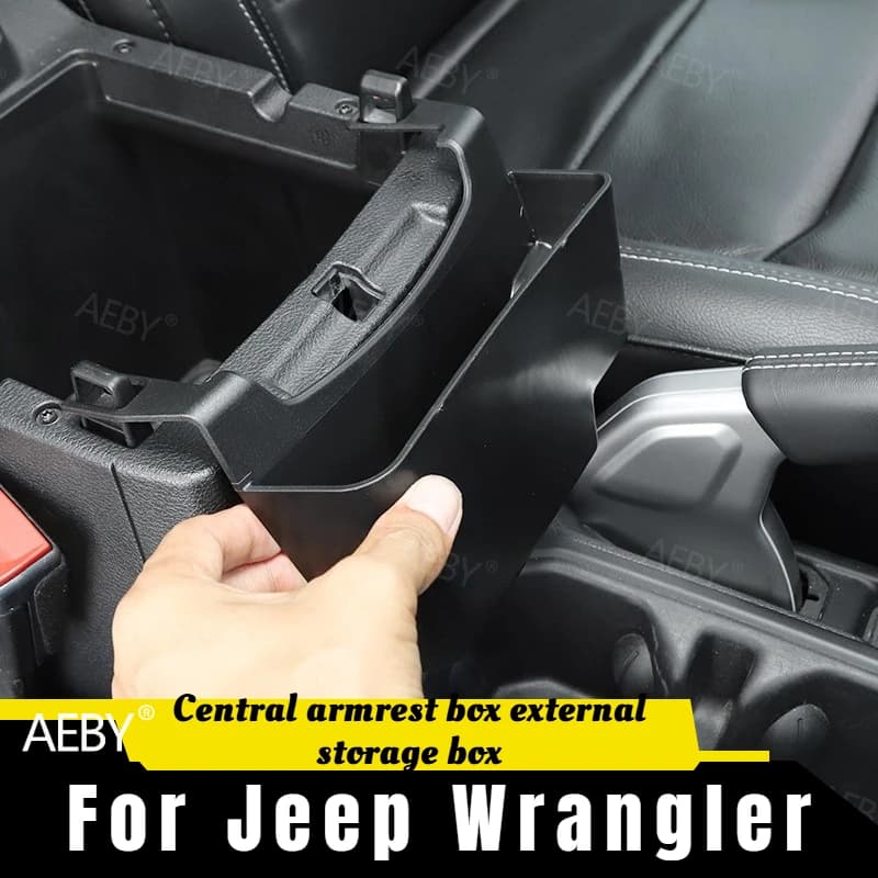 For Jeep Wrangler 2018 Center console side storage box shift tray,Transmission side hanging storage box,No diamonds,Accessories
