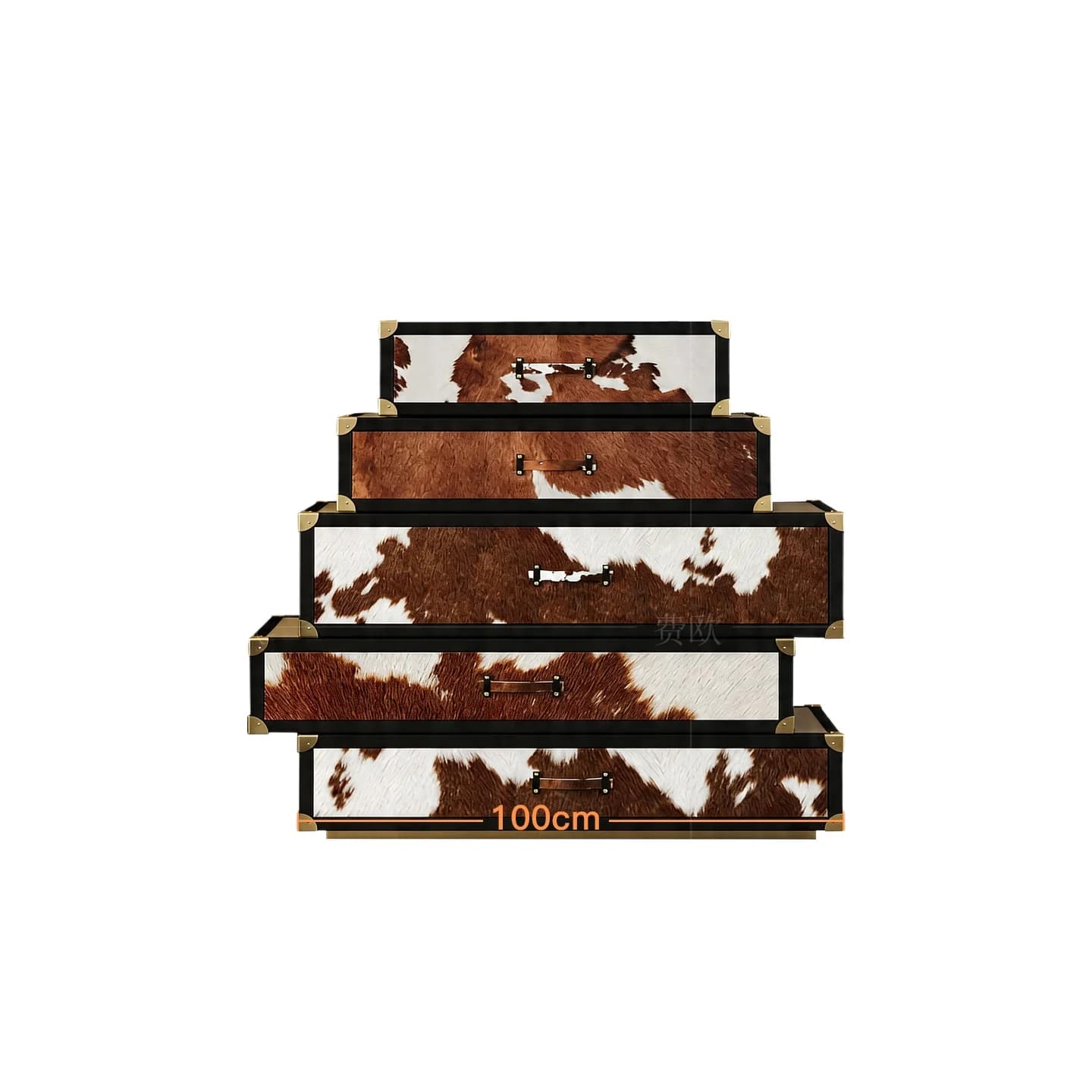 LMM light luxury decorative chest Italian modern mansion milk cowhide horsehair jewelry storage entrance