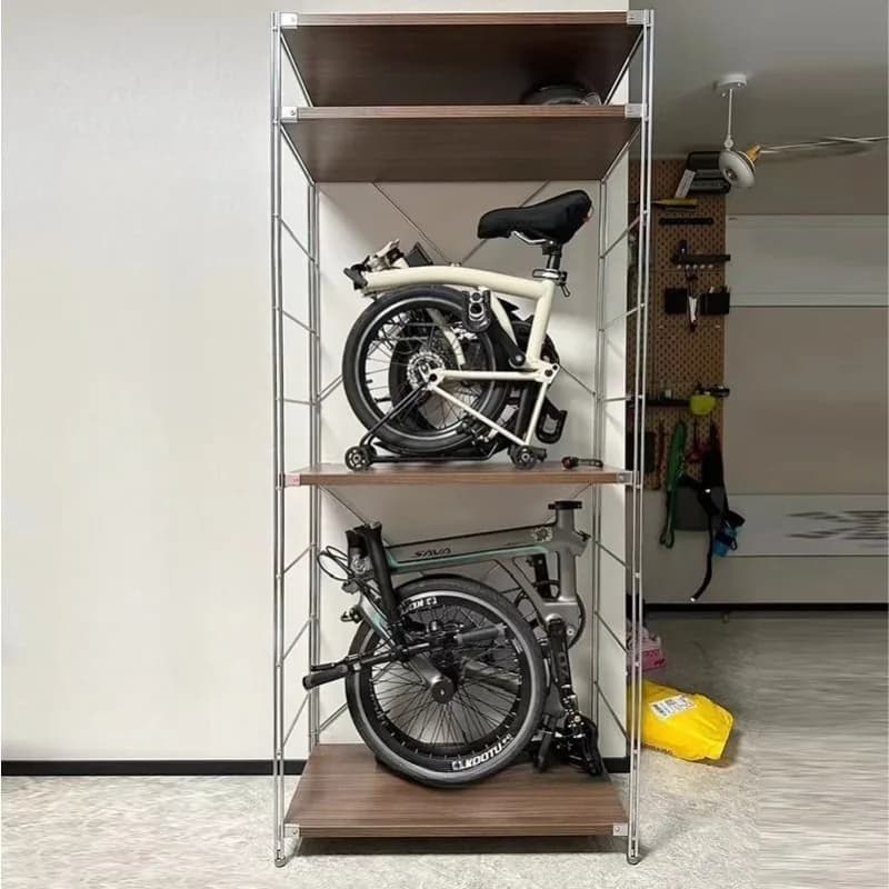 Bicycle Storage Rack Display Cabinet Folding Parking Japanese Kitchen Shelf