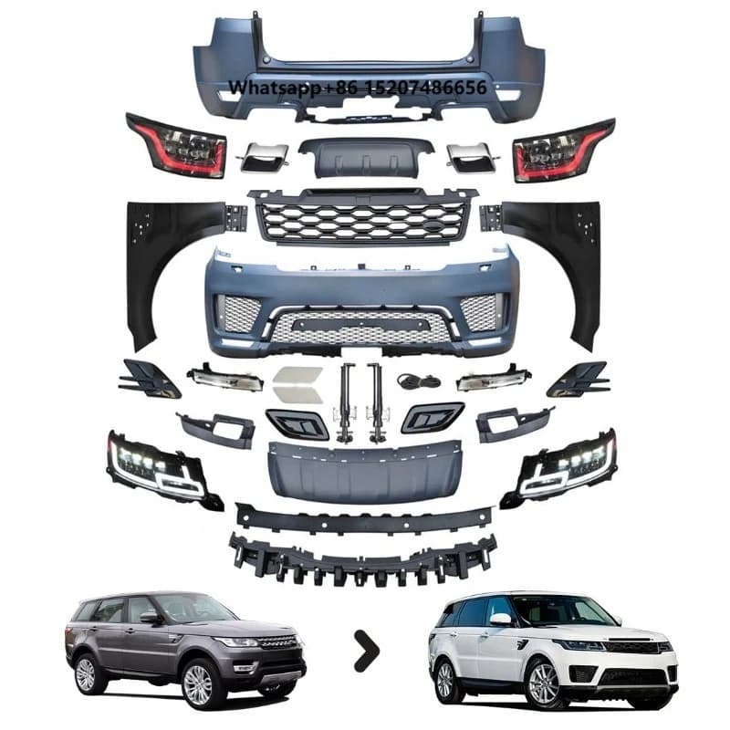 2022 New Design Body Kit  L494 14-17 Upgrade to 2020 Material Front+Rear Bumper with Fender Lamp