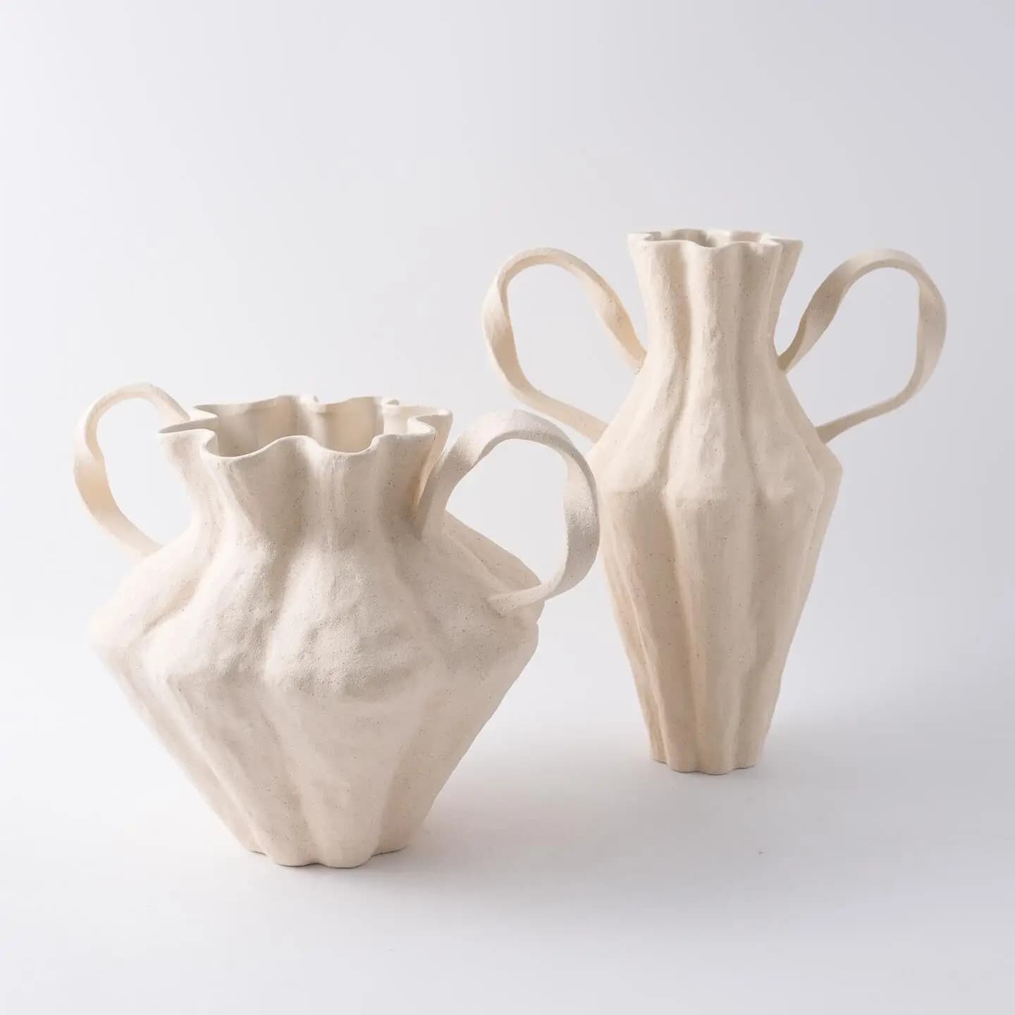 Double Eared Ceramic Vase, Contemporary Minimalist New Chinese Style Decorative Ornament for Nordic Home Living Room Ent